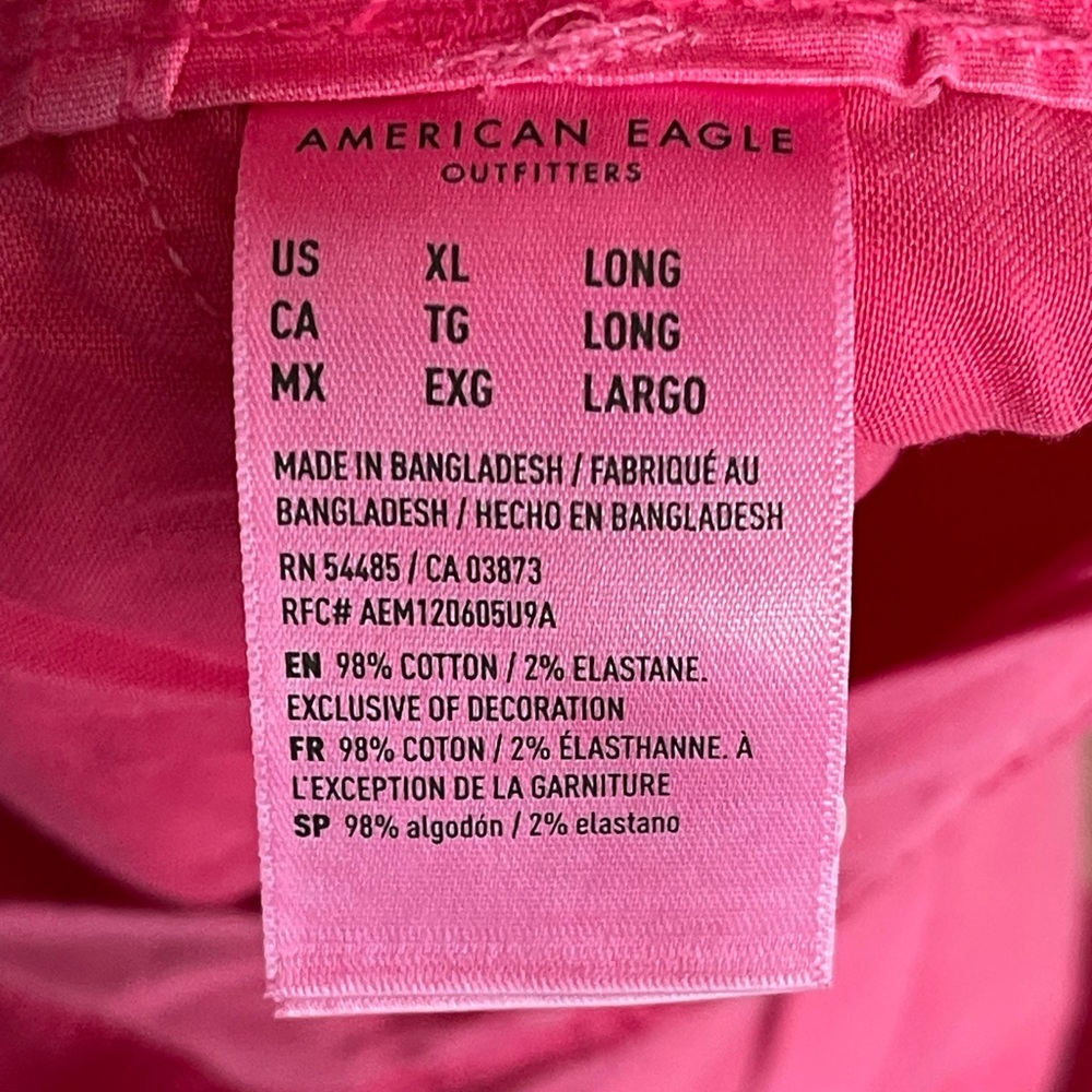 American Eagle AE Stretch Low-Rise Parachute Pant Pink Cargo XL Athleisure - Picture 14 of 16